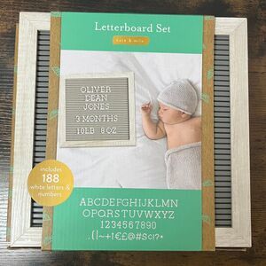 Kate & Milo Gray Wood Letter Board 10x10 w/ 188 White Letters & Numbers